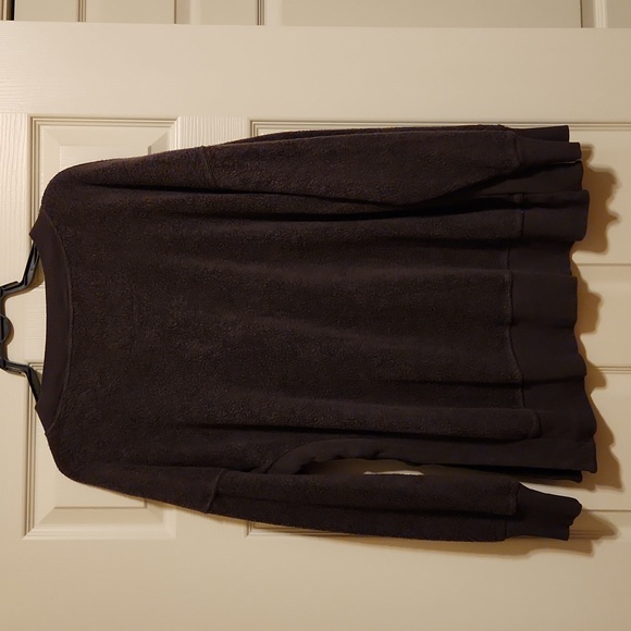 aerie "Chilled Out" oversized sherpa sweater, dark brown, large - Picture 2 of 8